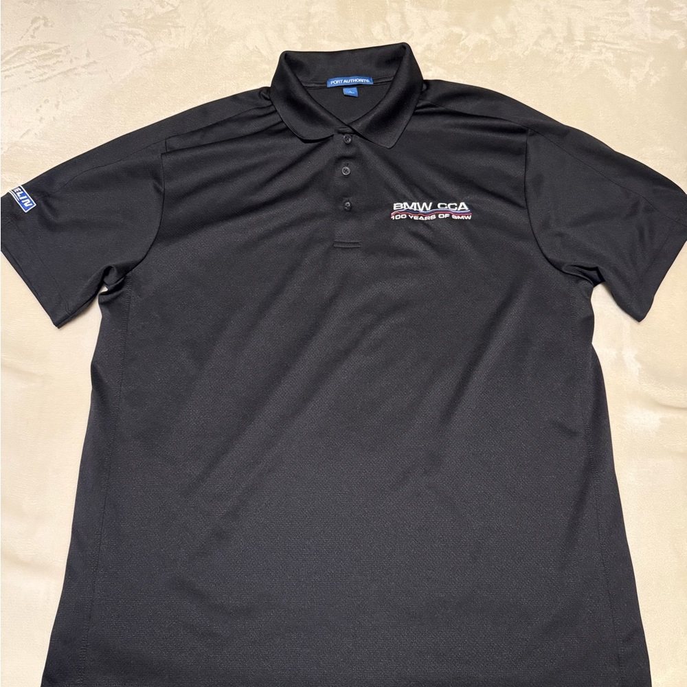 Port Authority Black Polo Shirt with Embroidered bmw cca